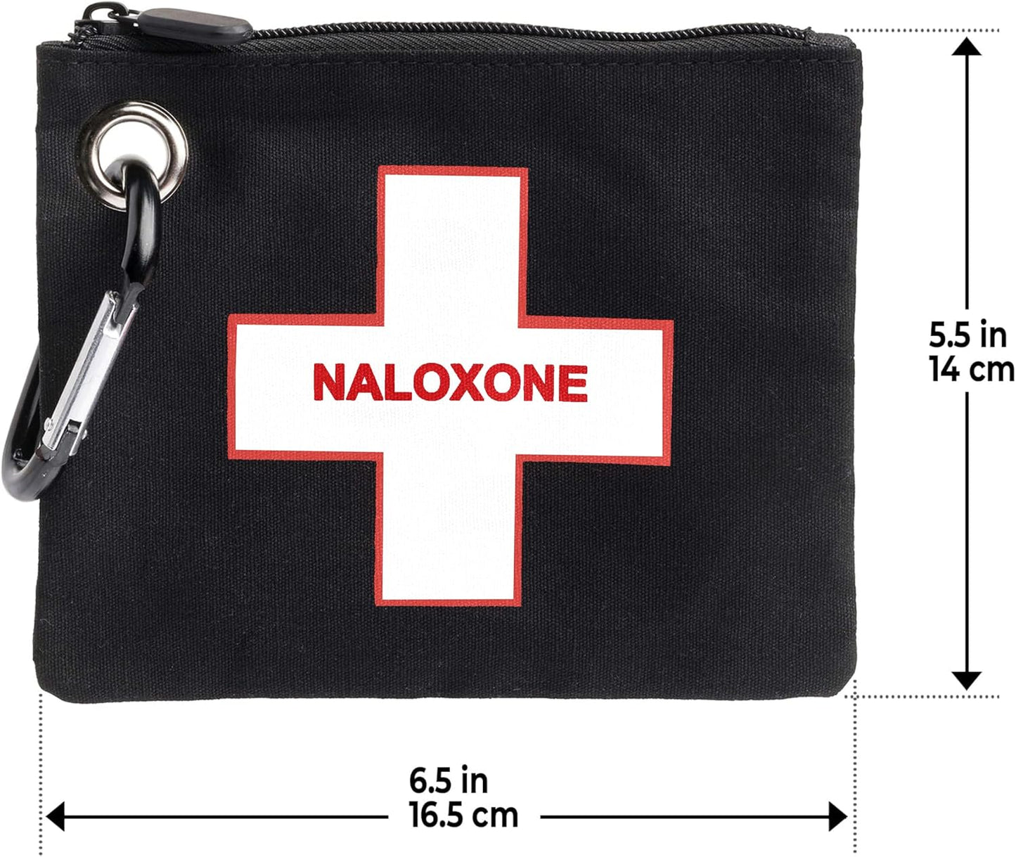 Naloxone Overdose Kit Bag – Compact Canvas Pouch for Naloxone Nasal Spray & Opioid Emergency Response – Holds 2 Naloxone Sprays & Accessories – Naloxone Not Included Black, 100 Units
