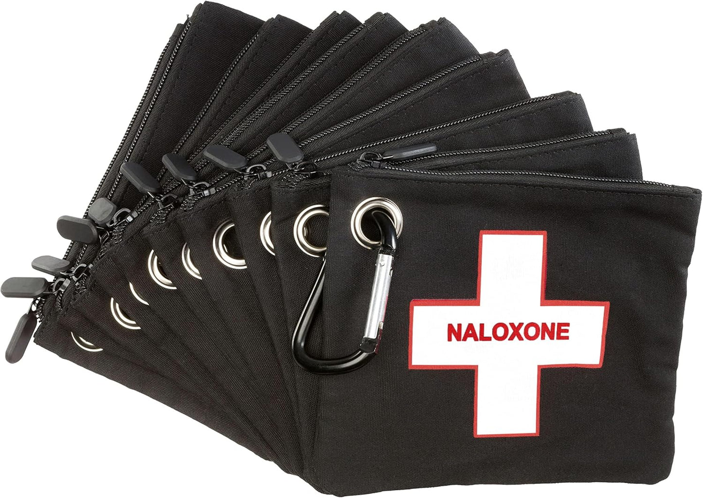 Naloxone Overdose Kit Bag – Compact Canvas Pouch for Naloxone Nasal Spray & Opioid Emergency Response – Holds 2 Naloxone Sprays & Accessories – Naloxone Not Included Black, 100 Units
