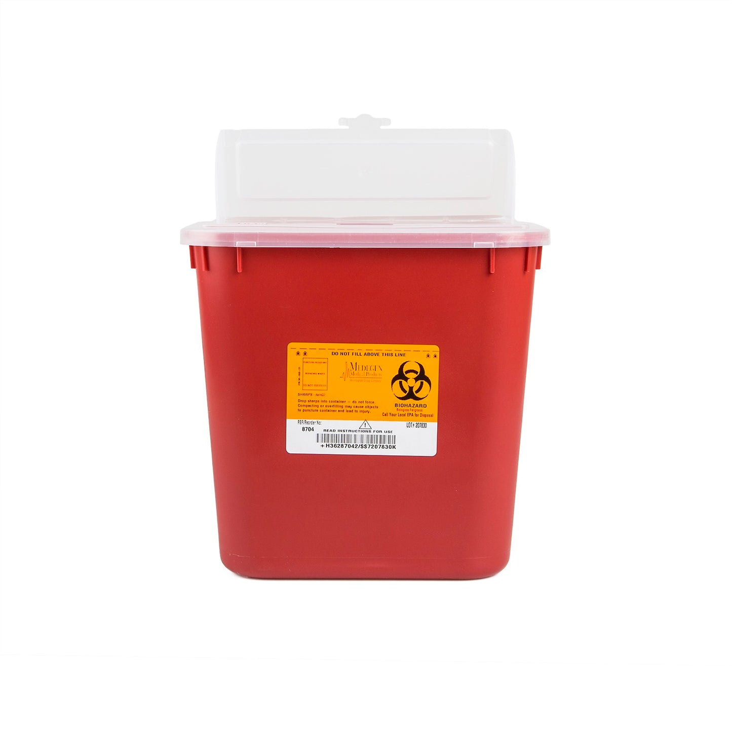 8704 Medegen 2 gallon Red Sharps Container