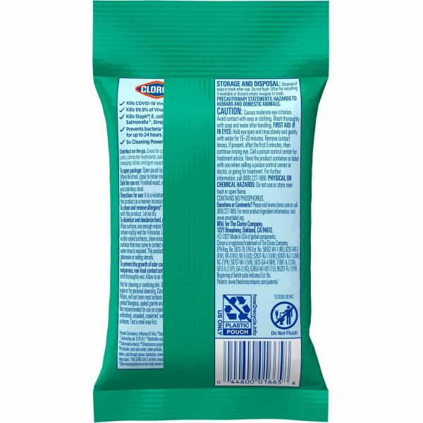Clorox On The Go Bleach-Free Disinfecting Wipes (9 / Pack )( 24 / Carton) - White
