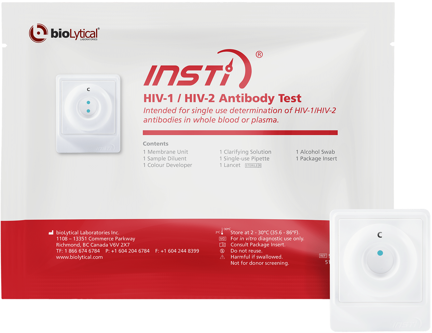 INSTI HIV-1 / HIV-2 Antibody Fingerstick Test
