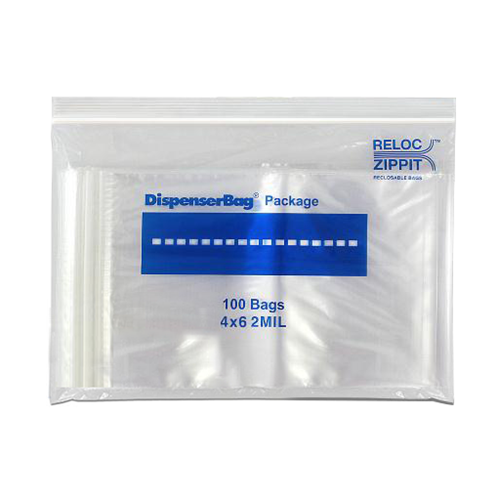 Reloc-Zippit® Zip Closure Bags  4x6in (case of 1000)