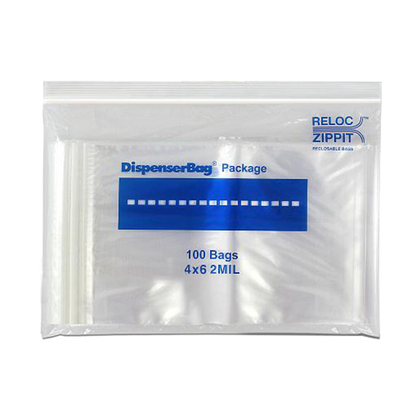 Reloc-Zippit® Zip Closure Bags  4x6in (case of 1000)