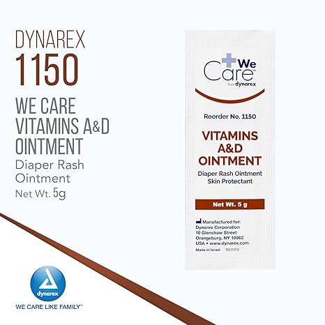 Dynarex (1150) Vitamin A&D Ointment, Foil Packs, 5-Gram, 144ct (Pack of 6 - total 864)