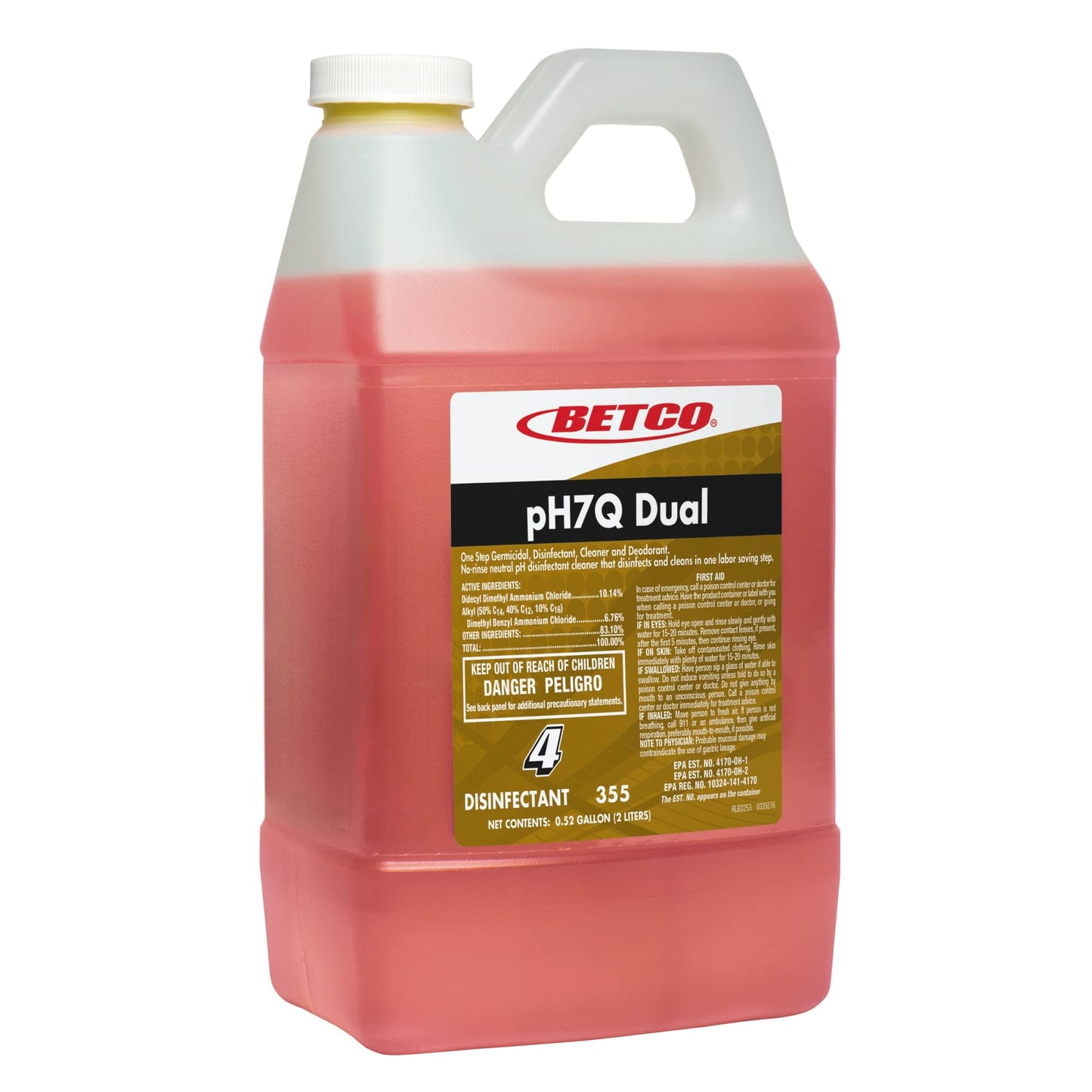 Betco PH7Q Dual Disifectant Deo Clnr 4 2L case