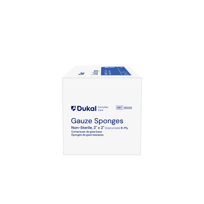 Dukal Gauze Sponges 2" x 2" 8-Ply Non-Sterile (REF 8505)