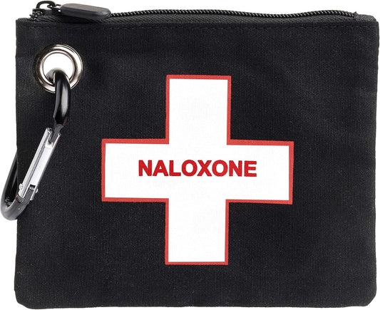Naloxone Overdose Kit Bag – Compact Canvas Pouch for Naloxone Nasal Spray & Opioid Emergency Response – Holds 2 Naloxone Sprays & Accessories – Naloxone Not Included Black, 100 Units