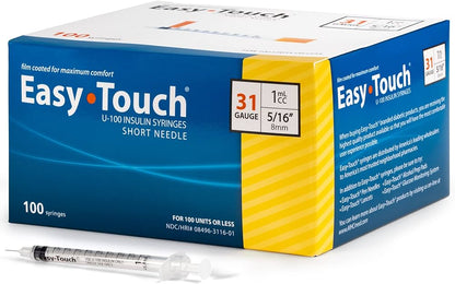 831165 EasyTouch 31g 5/16in 1cc Insulin Syringe