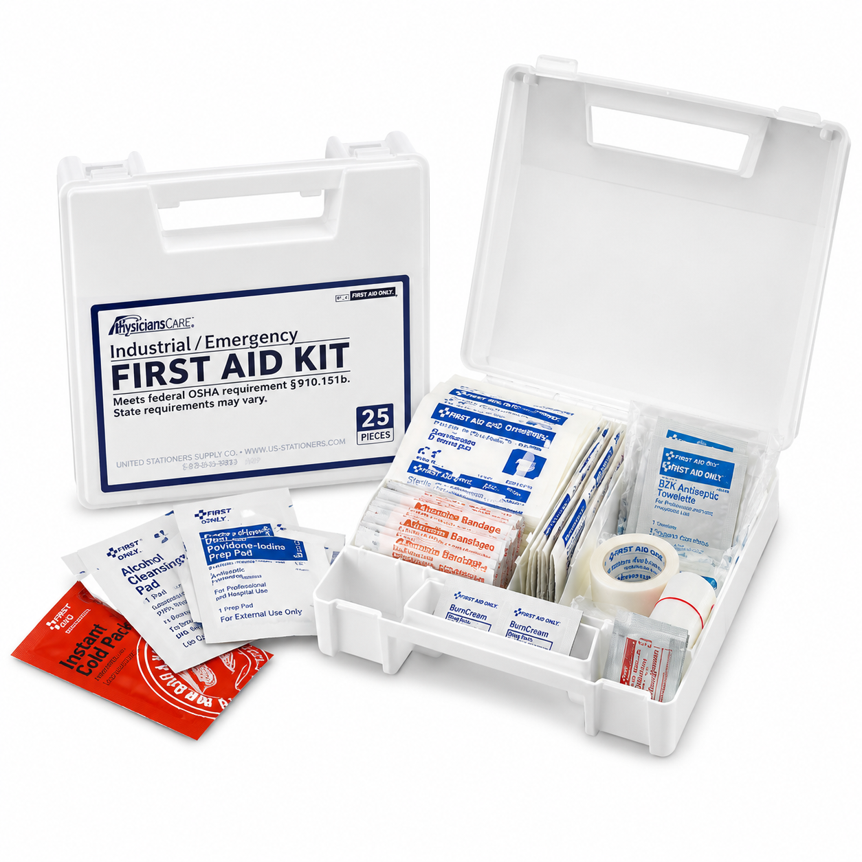 25 Person First Aid Kit, 158 Pieces