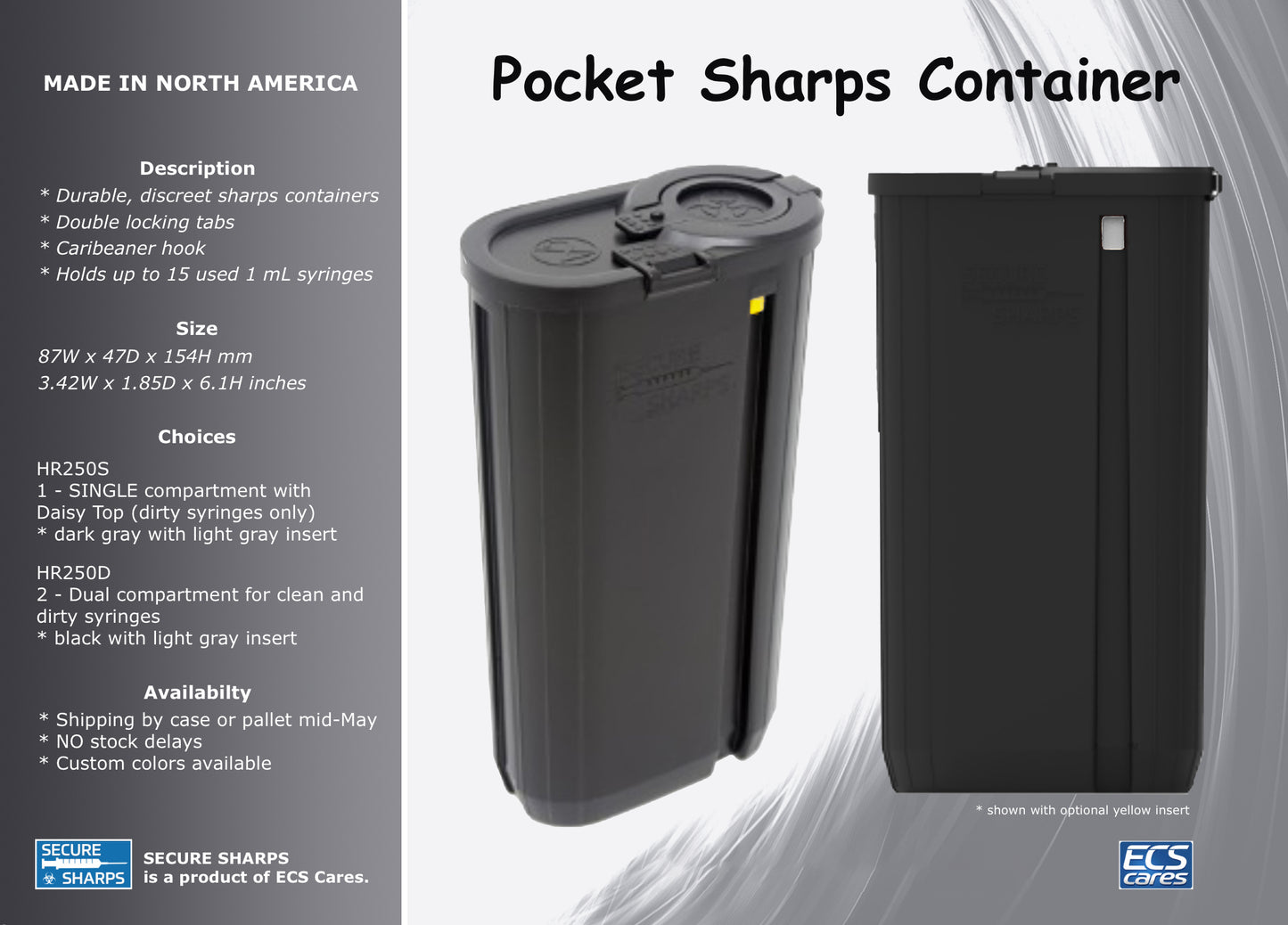 HR250D Pocket Personal Sharps Container