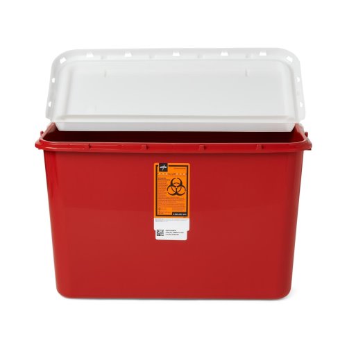 Medline® Container, Sharps, 8 Gal, Red, Hinged (MDS705208HN)