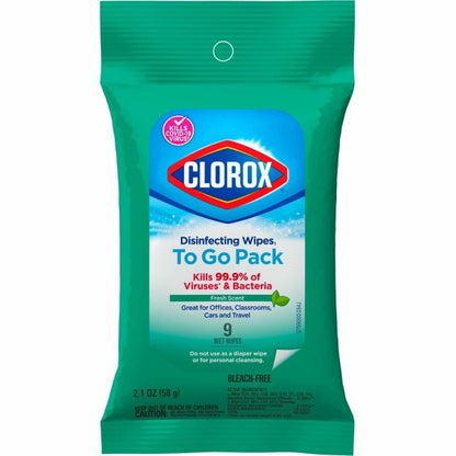 Clorox On The Go Bleach-Free Disinfecting Wipes (9 / Pack )( 24 / Carton) - White