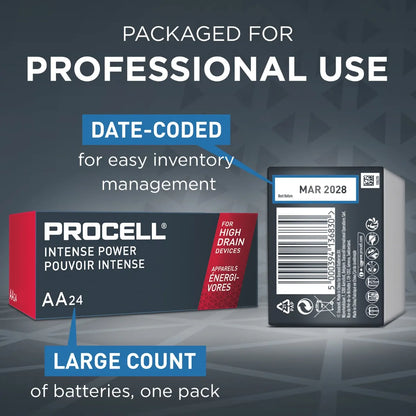 Duracell Procell PX1500 Procell Intense, Size: AA, Alkaline Battery, For High Drain Devices