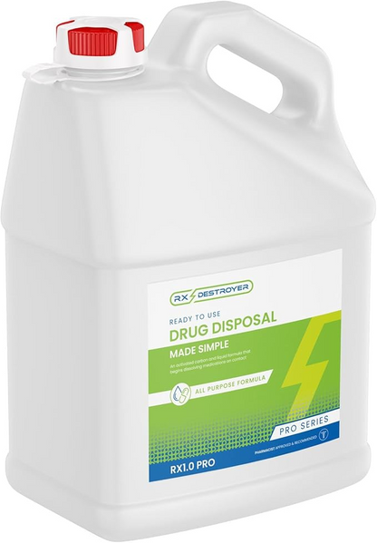 rx destroyer tm pro series all- purpose, 1 gallon bottles, tethered cap & view gauge , 4 btl/cs