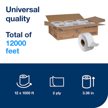 Essity TJ0922A - Tork Jumbo Toilet Paper Roll White T22