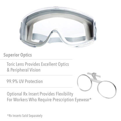 Uvex by Honeywell Stealth Safety Goggles with Uvextreme Anti-Fog Coating - S39610C