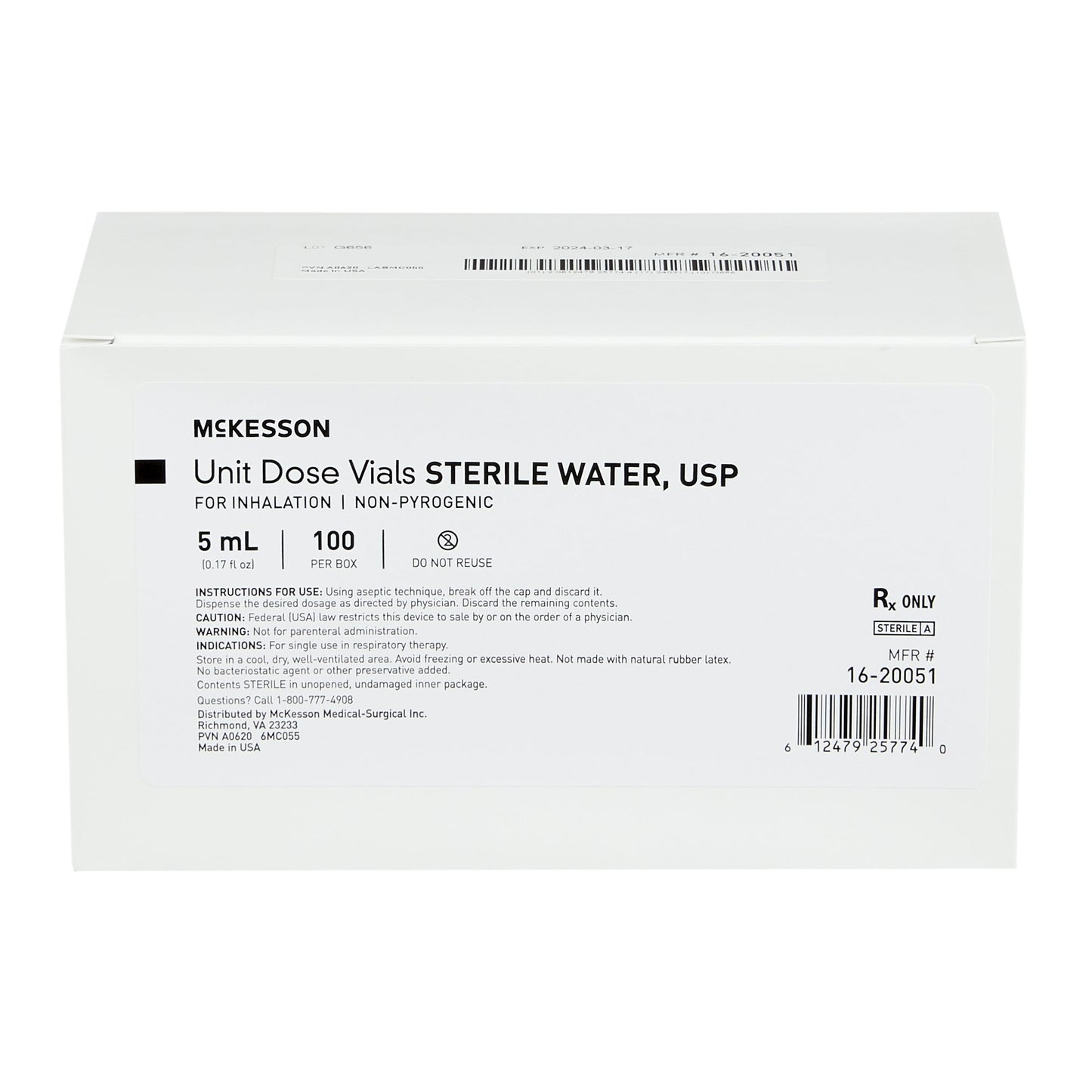 McKesson STERILE WATER 5mL vial