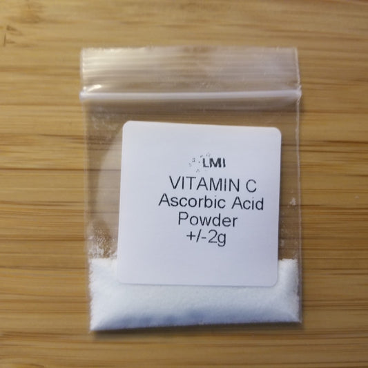 Ascorbic Acid (Vitamin C powder) packaged in 2x2 bags (Qty 100, 1000 or 5000)